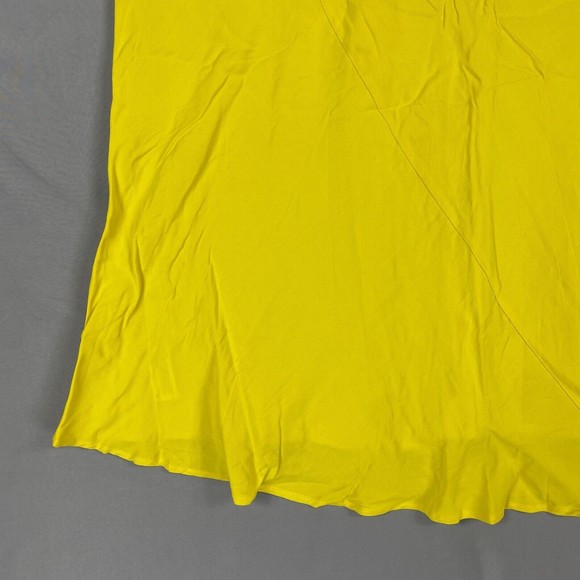 Ava & Viv Skirt Womens 2x Yellow Satin Midi A Line Elastic Waist Lightweight - Picture 9 of 12